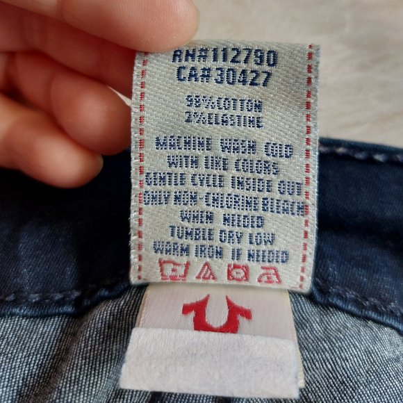 True Religion Women's Dark Wash Low-Rise Misty Flat Pockets Skinny Jeans Siz 27 - Picture 8 of 11